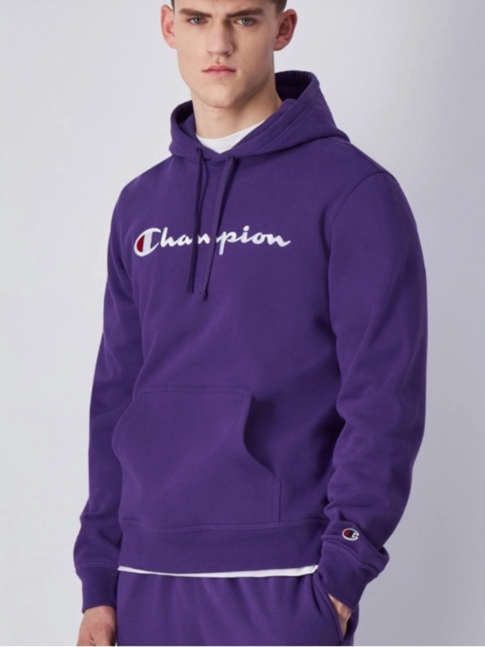 🆕 Champion PowerBlend Classic Hoodie, Loose Fit, Purple